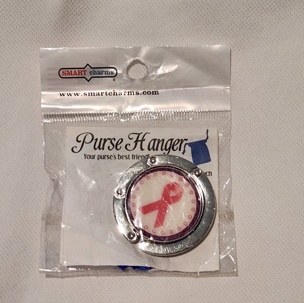 Purse Hanger Breast Cancer Awareness Pink Ribbon